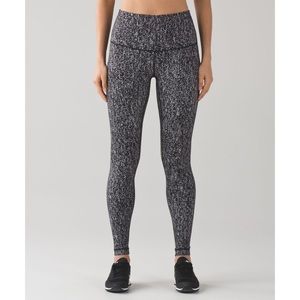 Lululemon Wunder Under Legging Hi Rise Jacquard Black White 6